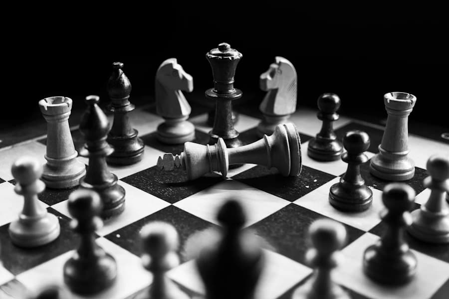 Pieces during a chess game